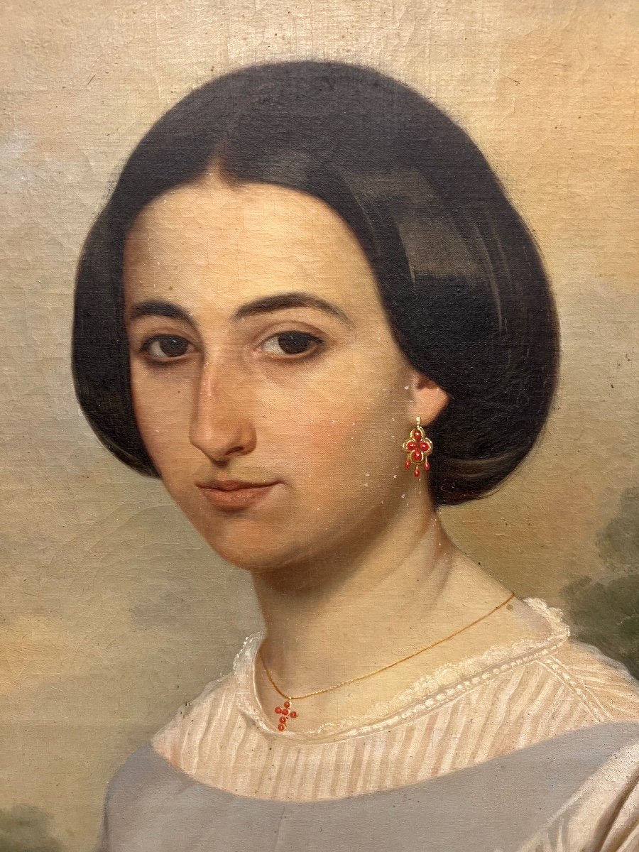 Portrait De Femme élégante, XIX Eme Siècle -photo-6