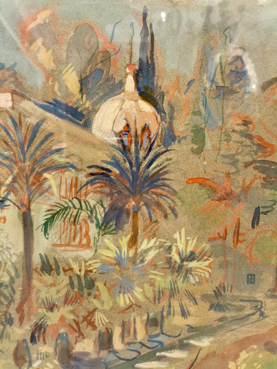 Oscar Spielmann, peintre Orientaliste, Jardins Du Palais Massena Et Negresco à Nice -photo-2