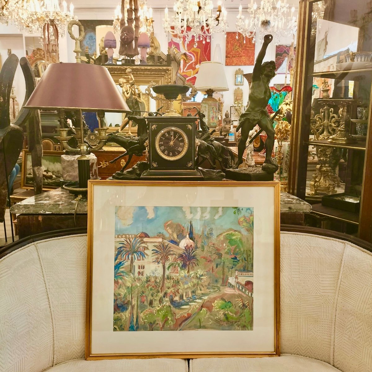 Oscar Spielmann, peintre Orientaliste, Jardins Du Palais Massena Et Negresco à Nice -photo-3