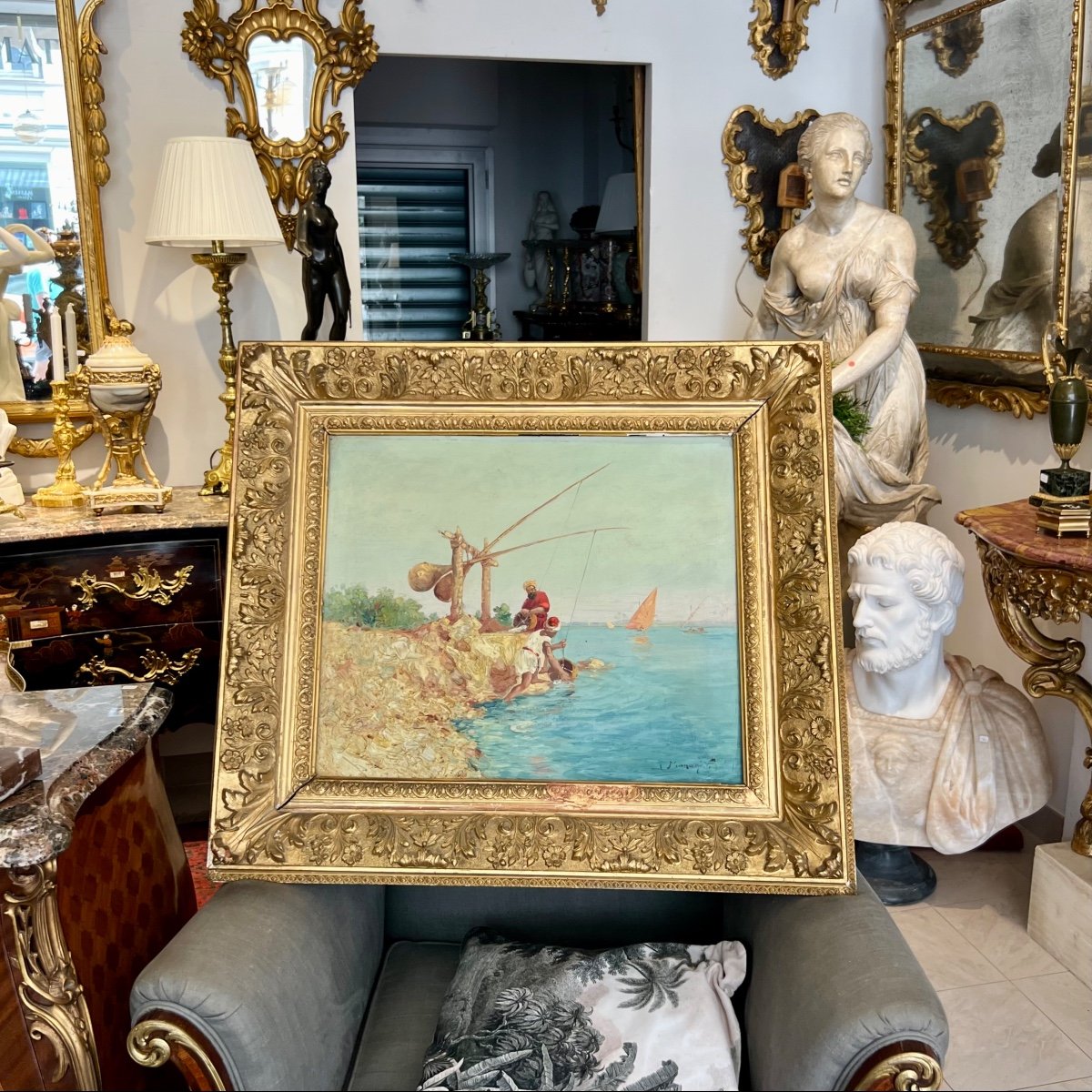 Orientalist Painting By Manago (1880-1936)-photo-2