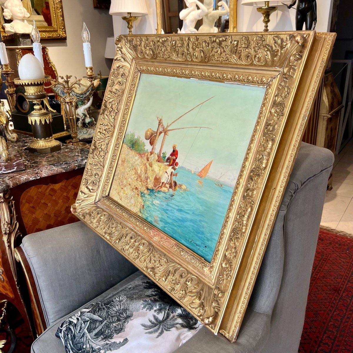 Orientalist Painting By Manago (1880-1936)-photo-3