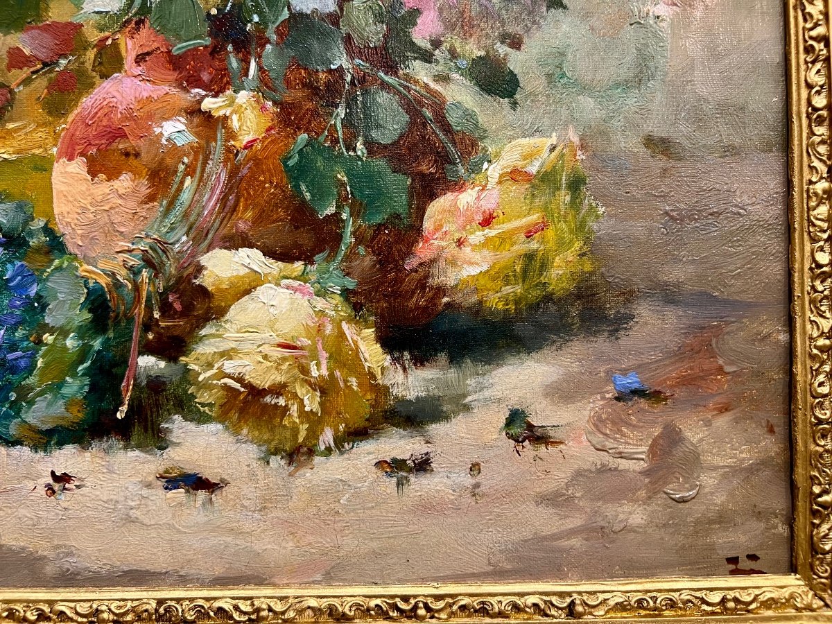 Painting Bouquet Of Flowers, Henri Cauchois-photo-4