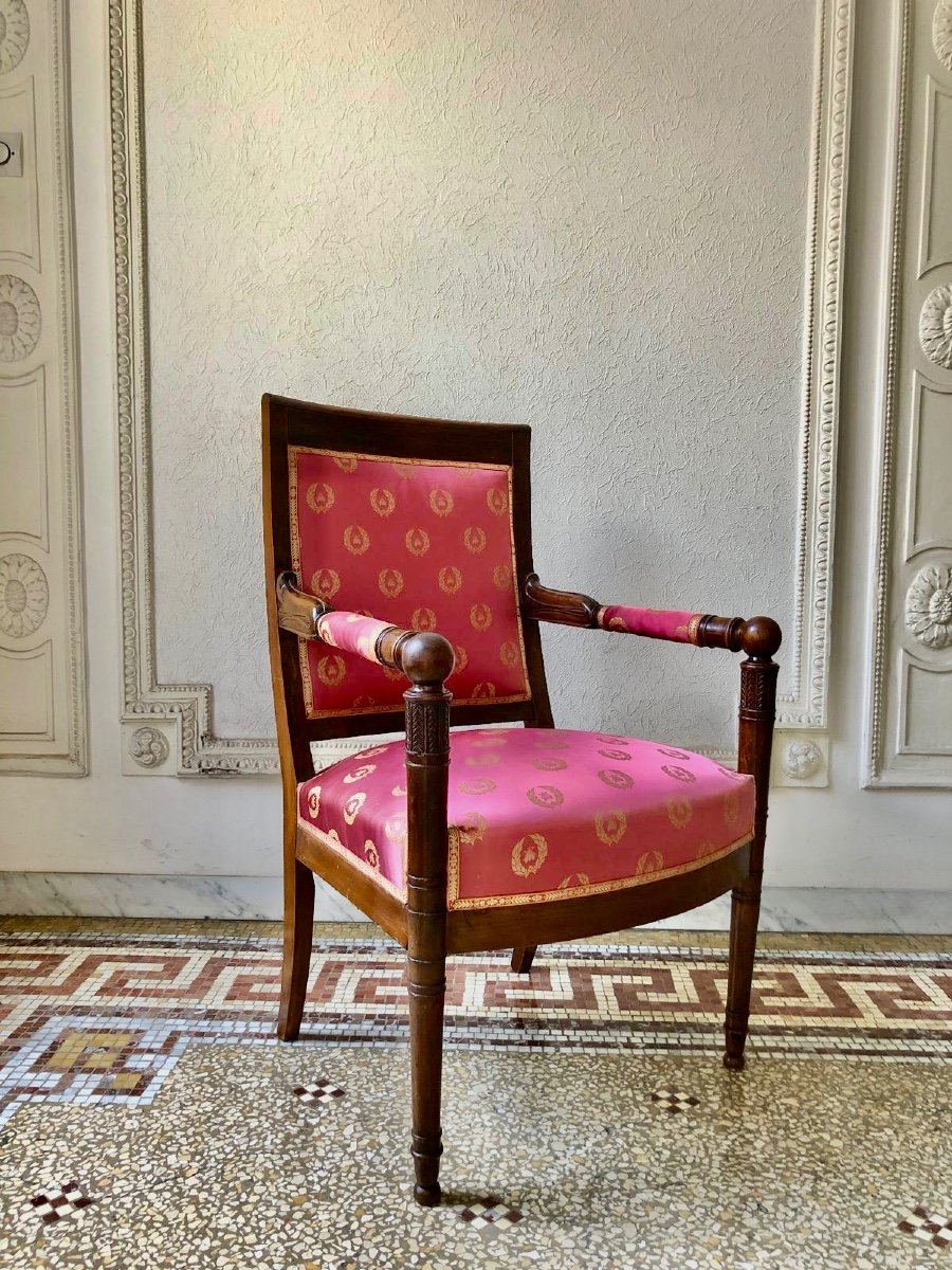 Pair Of Empire Mahogany Armchairs-photo-1