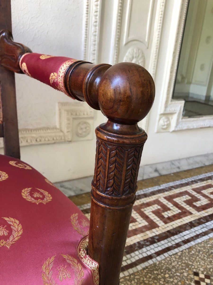 Pair Of Empire Mahogany Armchairs-photo-5