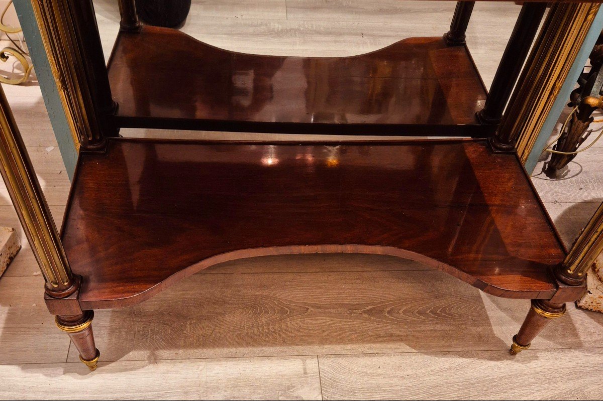 Console En Acajou, Marbre Et Bronze Doré d'époque Louis XVI, 18ème Siècle-photo-4