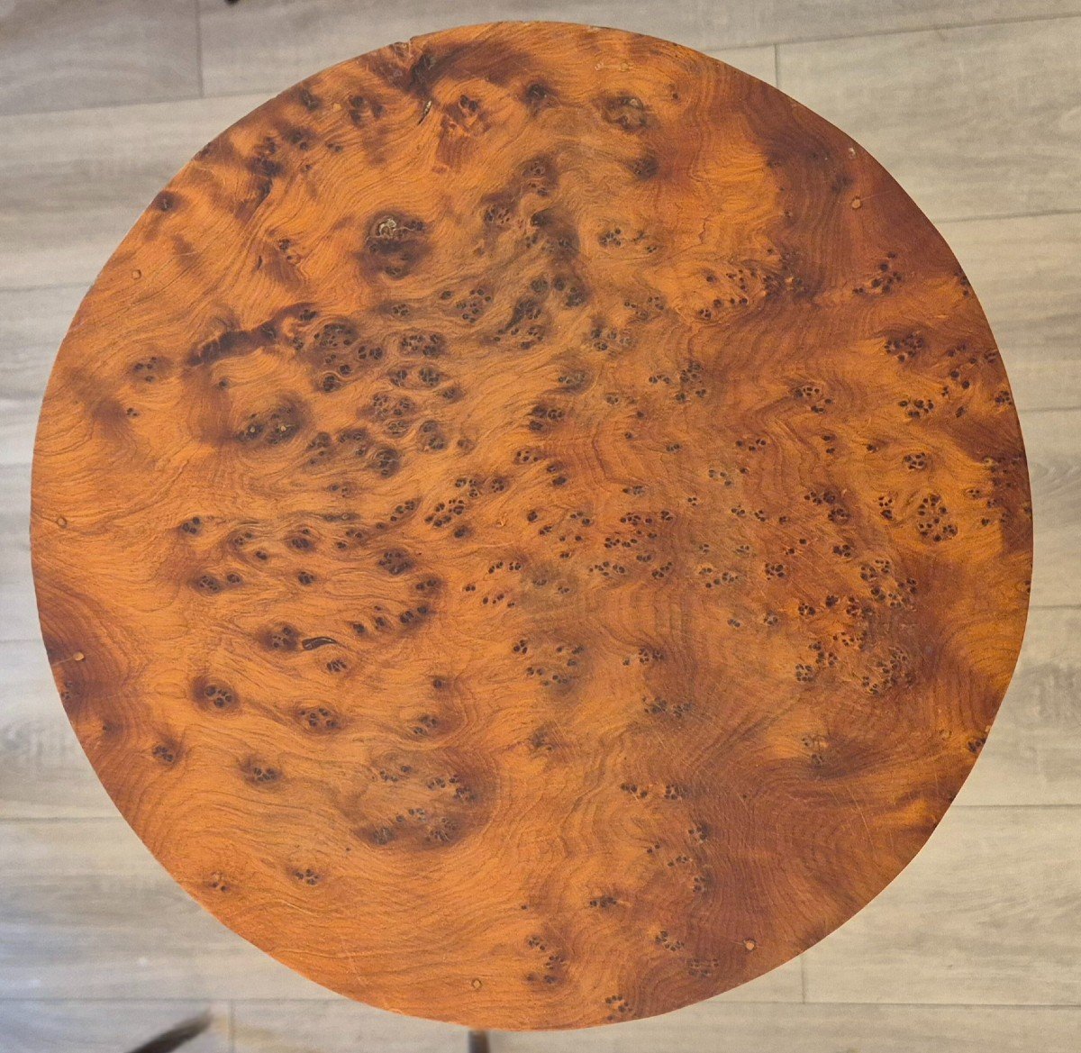 Large Art Deco Column Stand In Amboyna Burl, 1940-photo-2