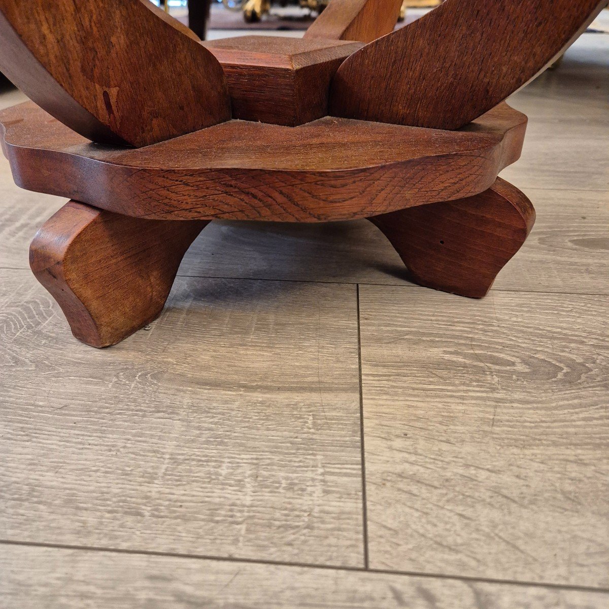 Guéridon Art Déco Avec Pendentif « Sky Scraper » En Bois, Années 1930-photo-2