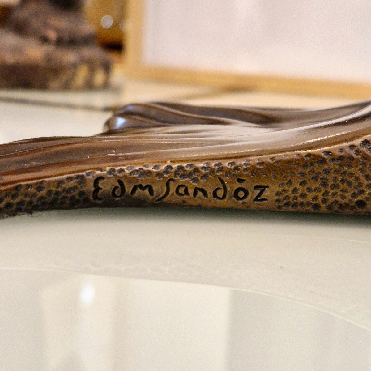 Two Intertwined Carps, Patinated Bronze, Edouard Marcel Sandoz, Circa 1920-photo-3