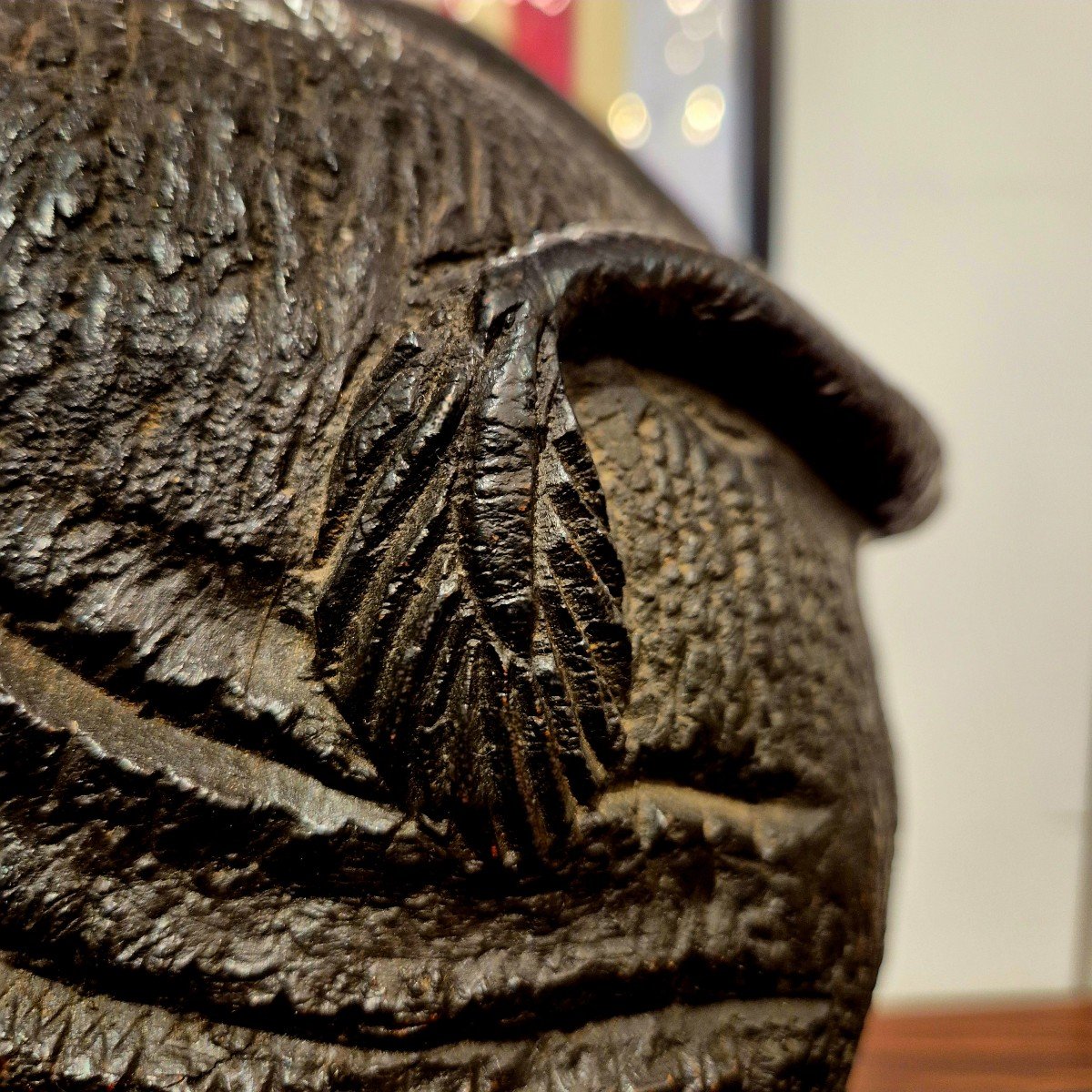 Carved Wooden Rhinoceros, Circa 1950 -photo-3