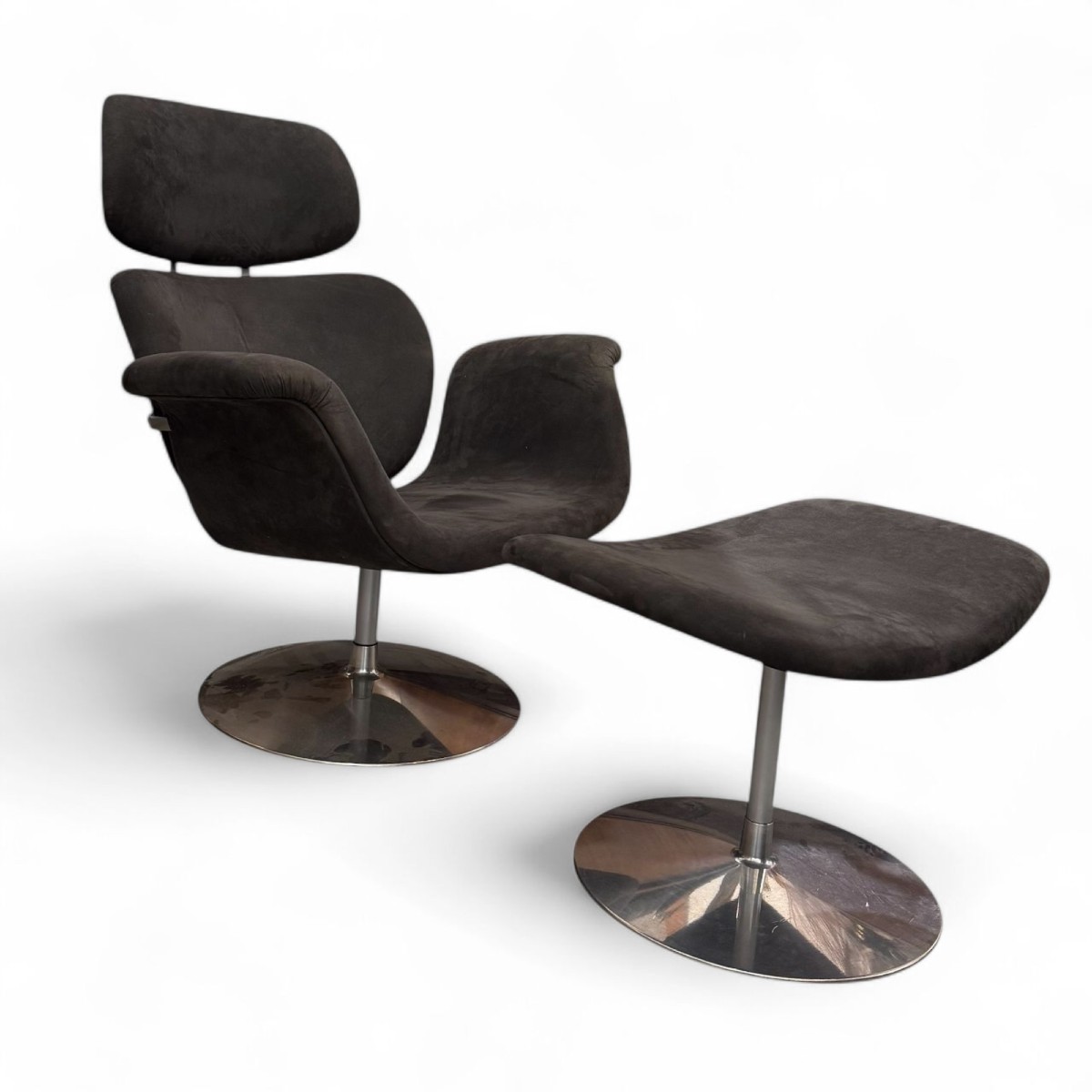 Fauteuil Tulipe Par Pierre Paulin En Suédine Grise, Published By Artifort, The Netherlands, Cir-photo-4