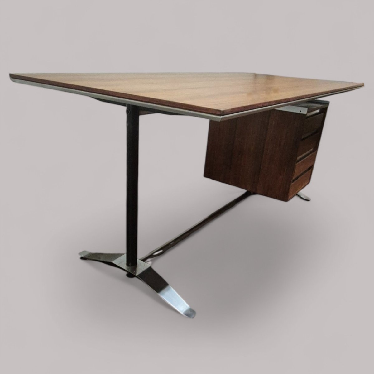 Bureau en bois et métal par Alberto Rosselli et Gio Ponti pour Arflex, 1958-photo-3