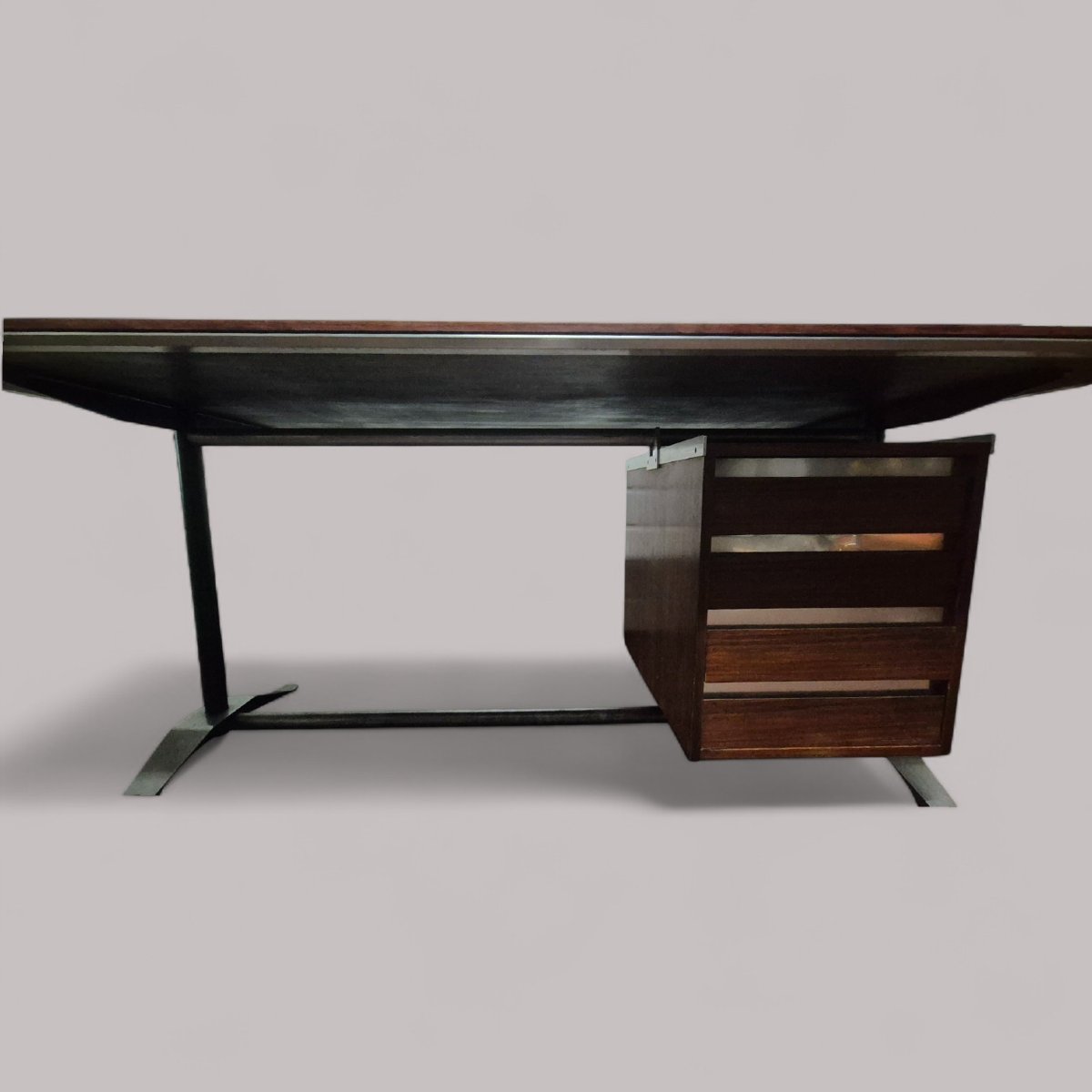 Bureau en bois et métal par Alberto Rosselli et Gio Ponti pour Arflex, 1958-photo-4