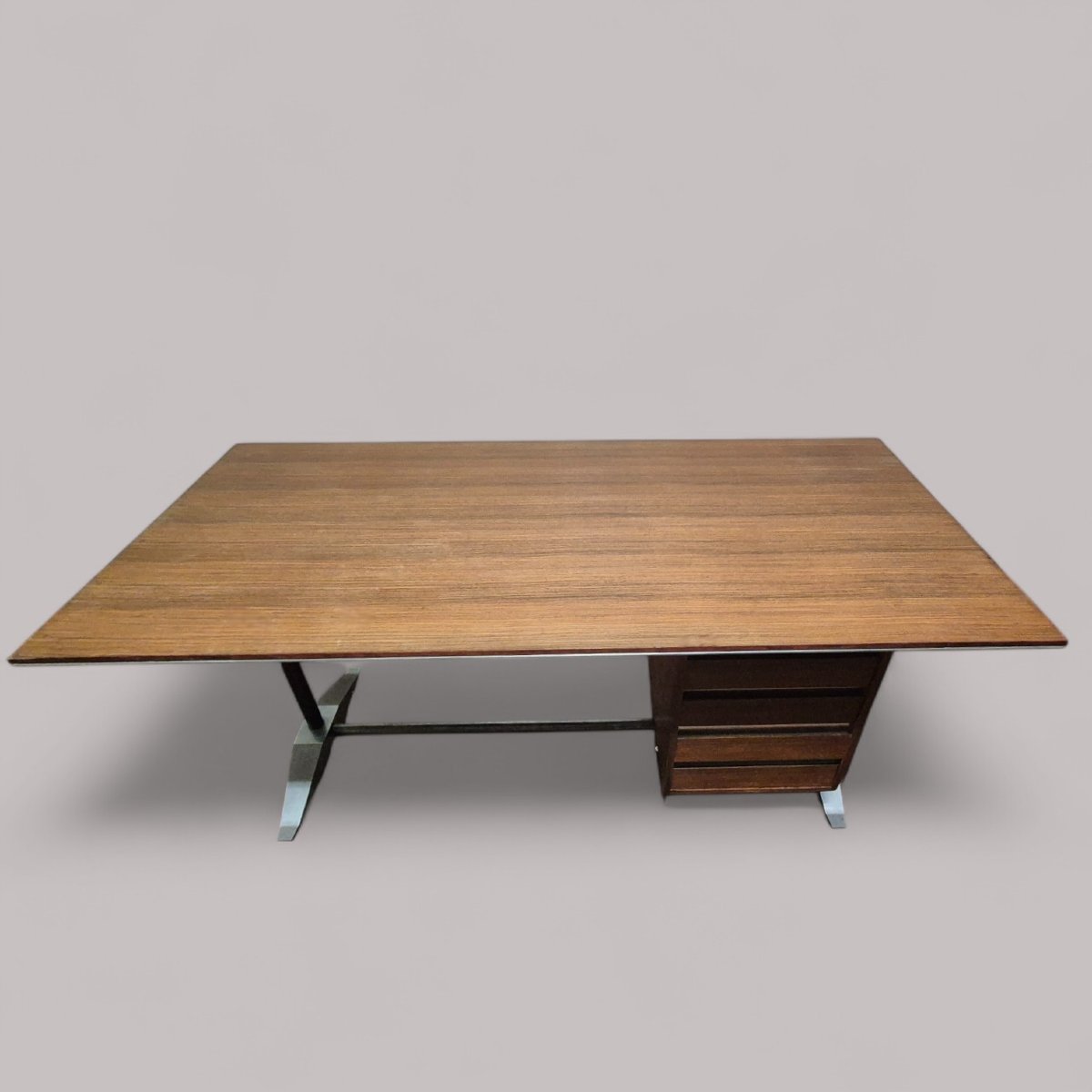 Bureau en bois et métal par Alberto Rosselli et Gio Ponti pour Arflex, 1958-photo-7