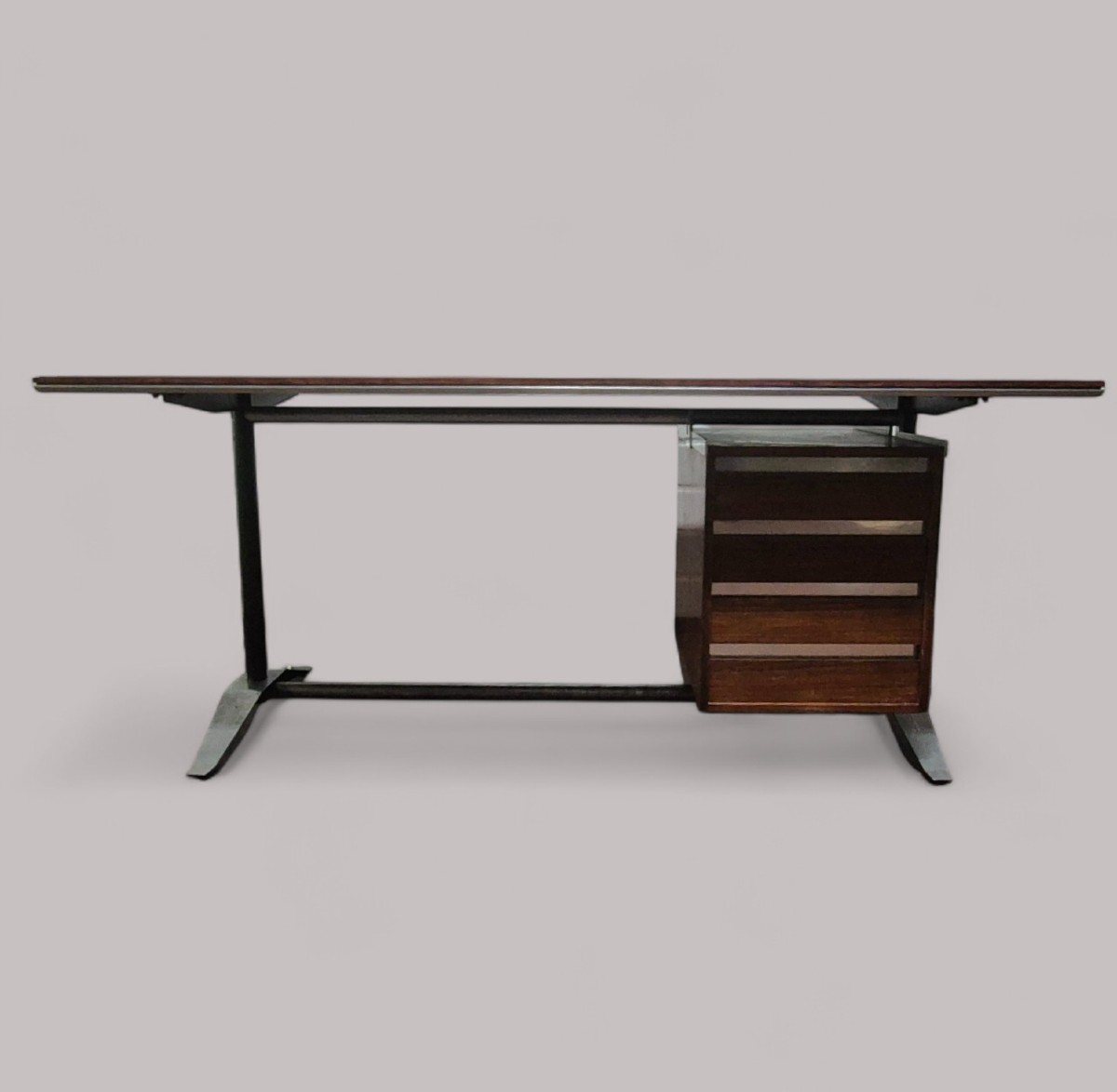 Bureau en bois et métal par Alberto Rosselli et Gio Ponti pour Arflex, 1958