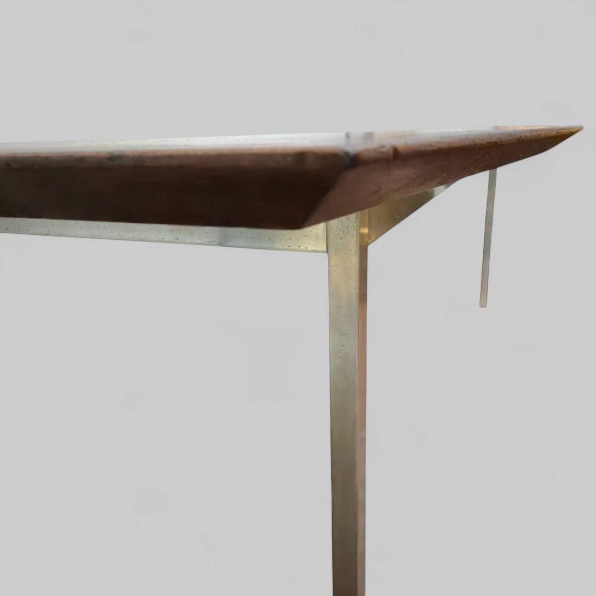Florence Knoll Walnut & Chrome Model 580 Dining Table For Knoll, 20th Century-photo-7