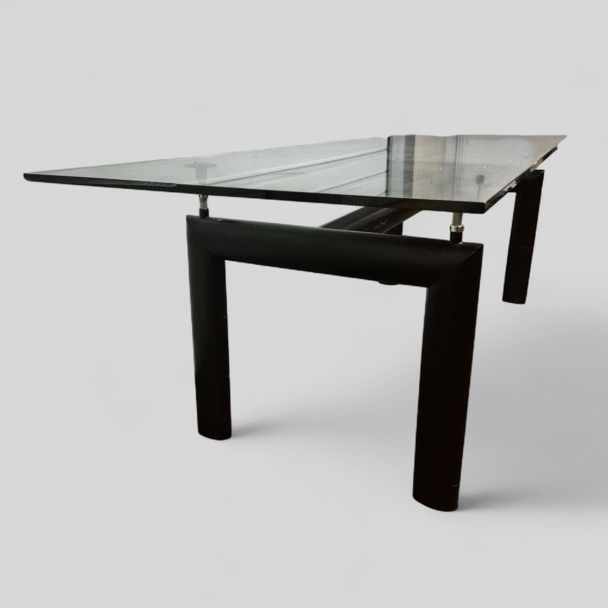 Table de salle à manger LC6 en verre et métal par Le Corbusier pour Cassina, 20e siècle-photo-4