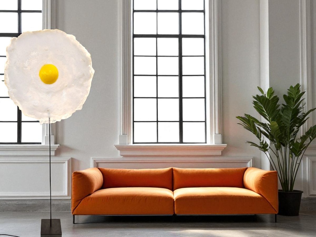  Floor Lamp "oeuf" Signed By Artist Designer Michel Froment-photo-5