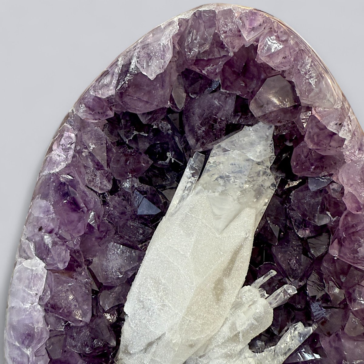 Spécimen Rare d'Améthyste avec Cristaux de Calcite – Uruguay-photo-2