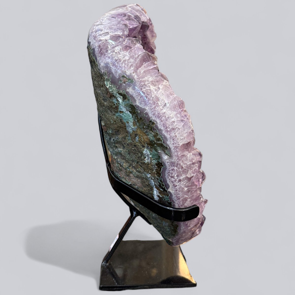 Spécimen Rare d'Améthyste avec Cristaux de Calcite – Uruguay-photo-4