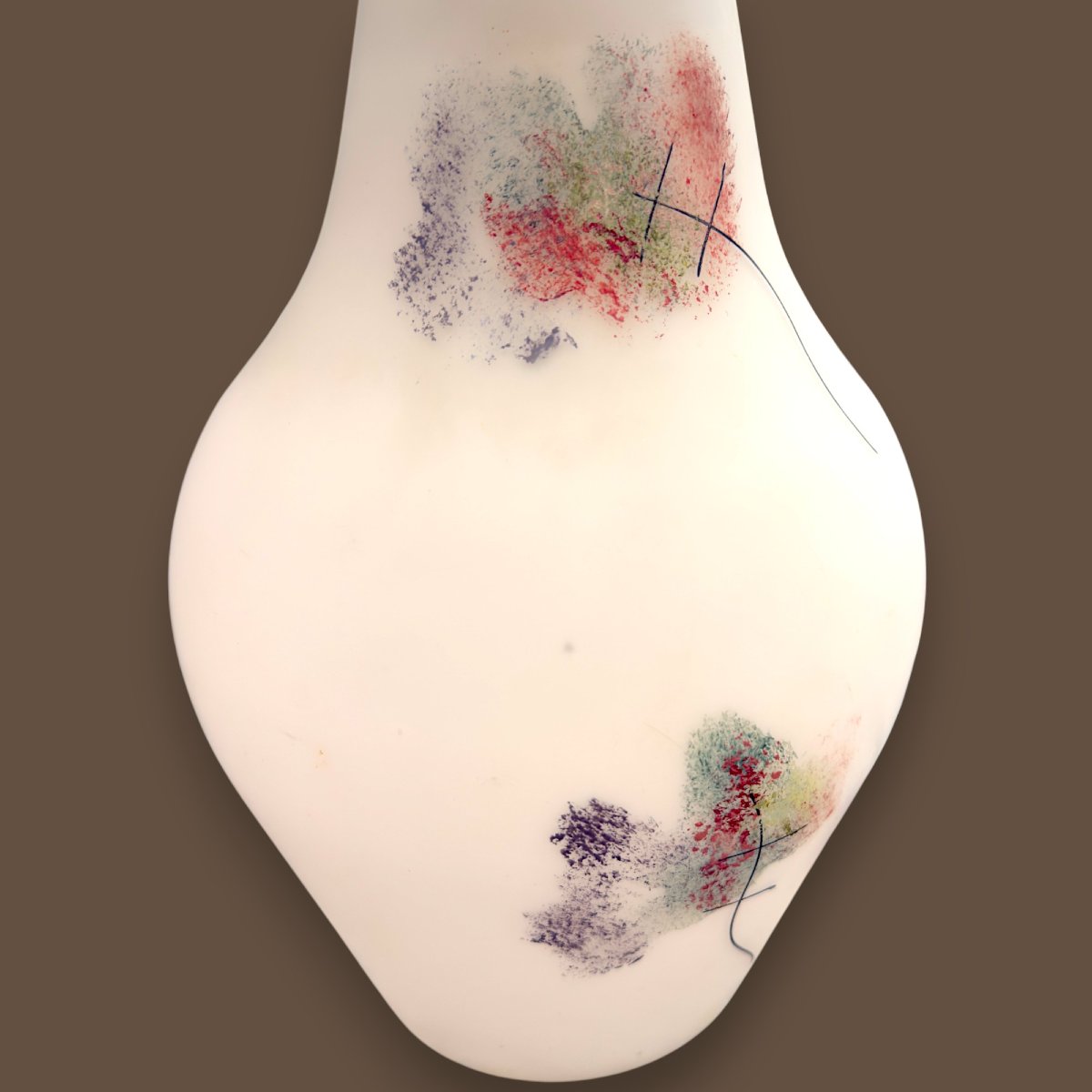 Lampe vintage italienne en verre de Murano et acier chromé, décor de feuilles, 1970-photo-3