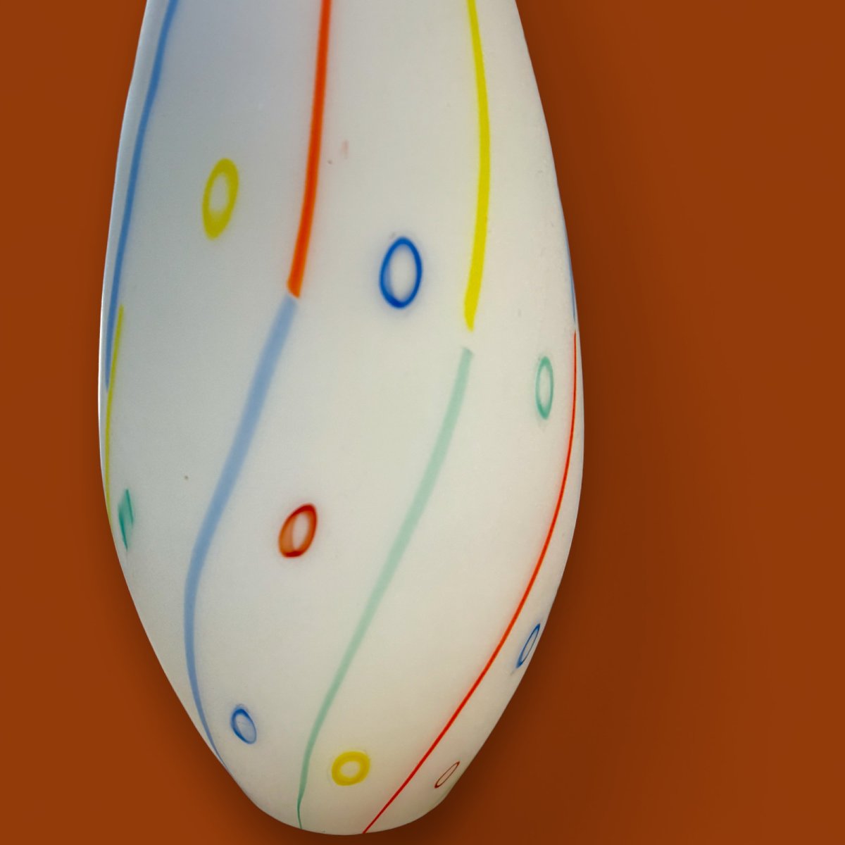Lampe vintage italienne en verre de Murano et acier chromé, décor moderne-pop, 1970-photo-2