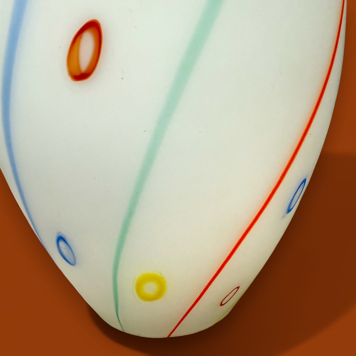 Lampe vintage italienne en verre de Murano et acier chromé, décor moderne-pop, 1970-photo-4