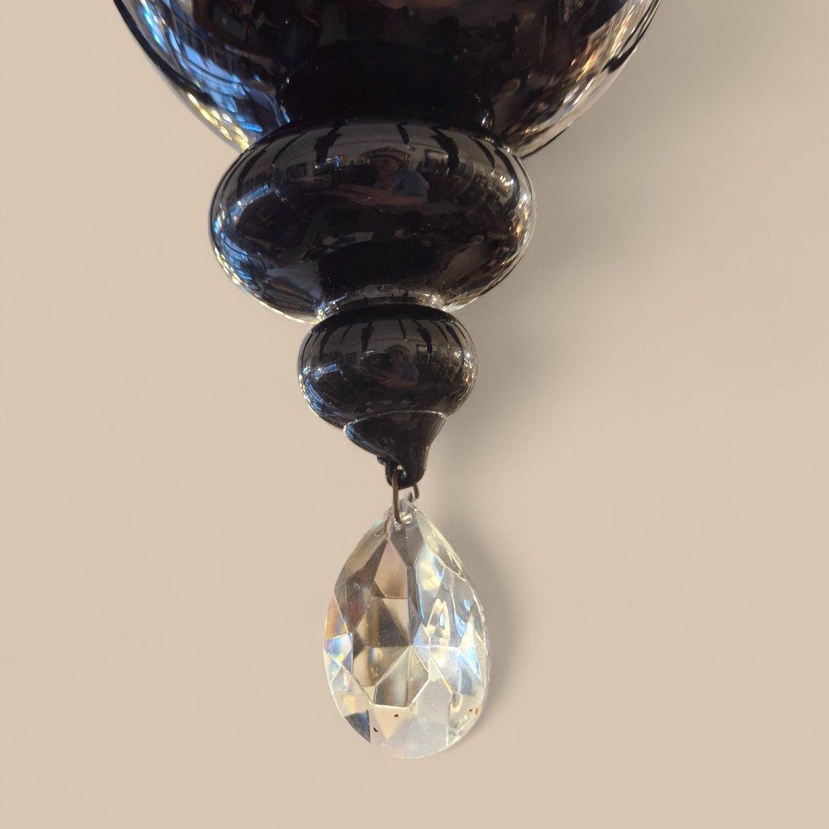 Lustre Murano en verre noir à six lumières, par Gianni & Loris Signoretto pour Fendi, 1990-photo-5