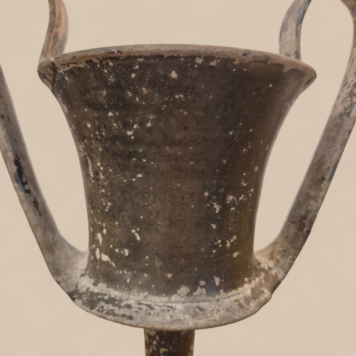 Ancient Greek Terracotta Kantharos With Thermoluminescence Certificate, 1st Century Ad-photo-2