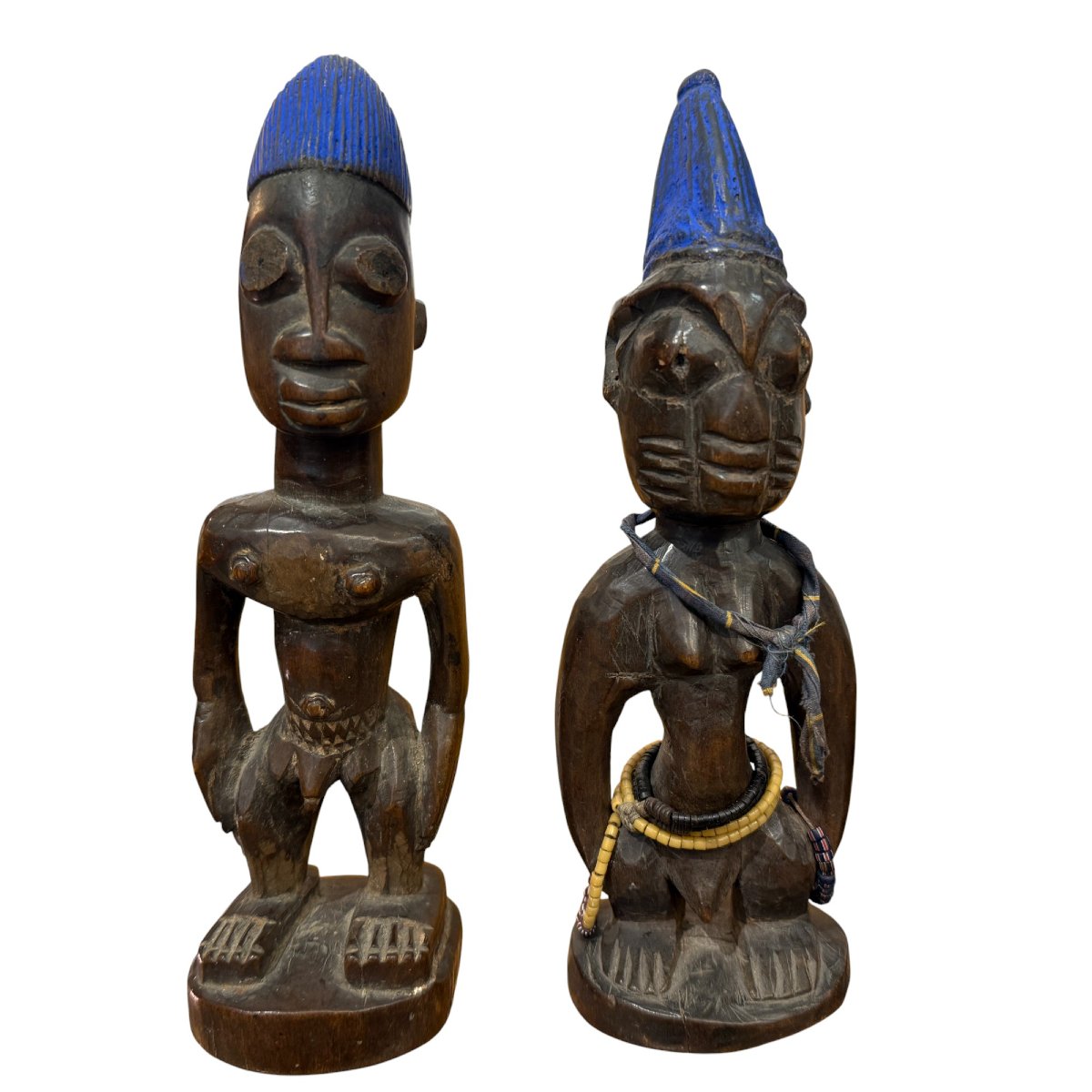 Couple de Yoruba Ibeji, Nigeria, bois et pigment, milieu du XXᵉ siècle-photo-2