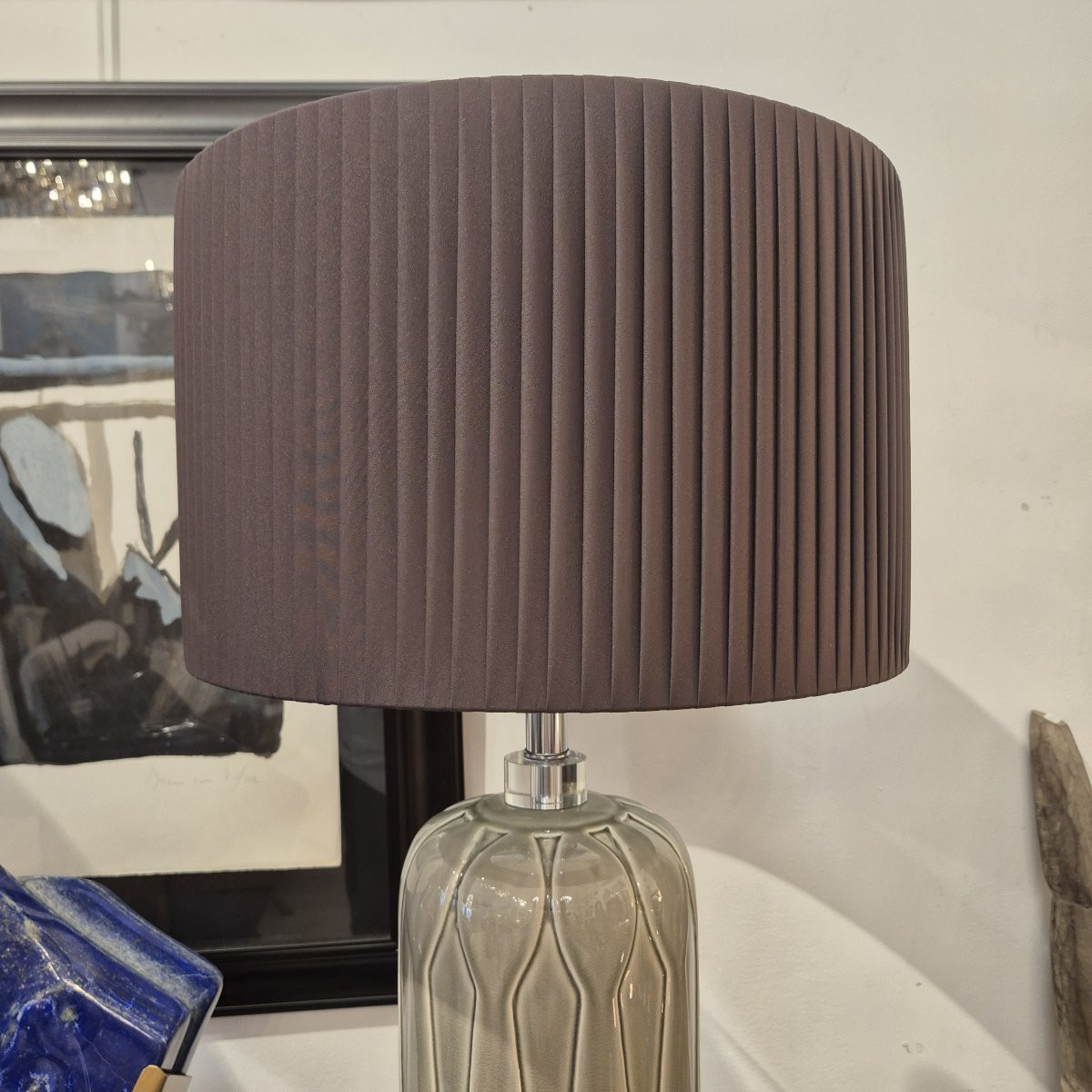 Pair Of Vintage Celadon Ceramic Table Lamps, Italy, Circa 1970-photo-1