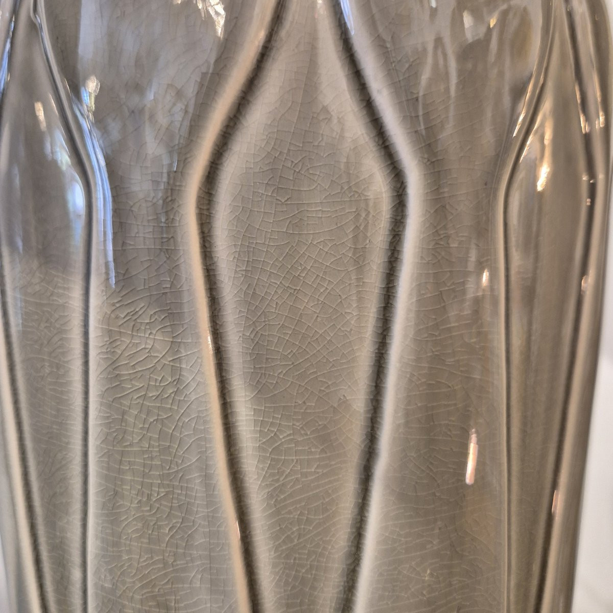 Pair Of Vintage Celadon Ceramic Table Lamps, Italy, Circa 1970-photo-4