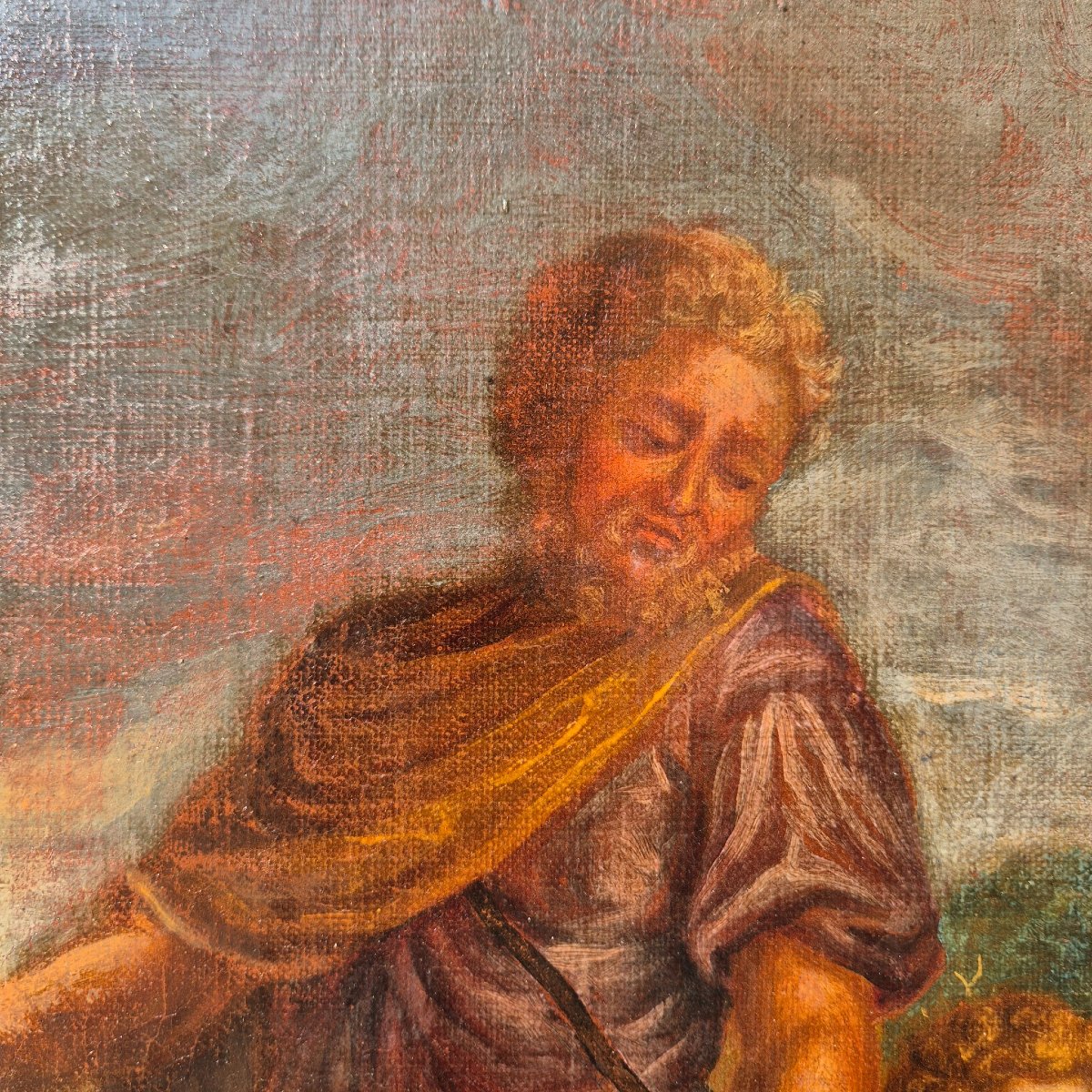Oil Painting On Canvas Depicting The Return From Egypt, France, 17th Century-photo-1