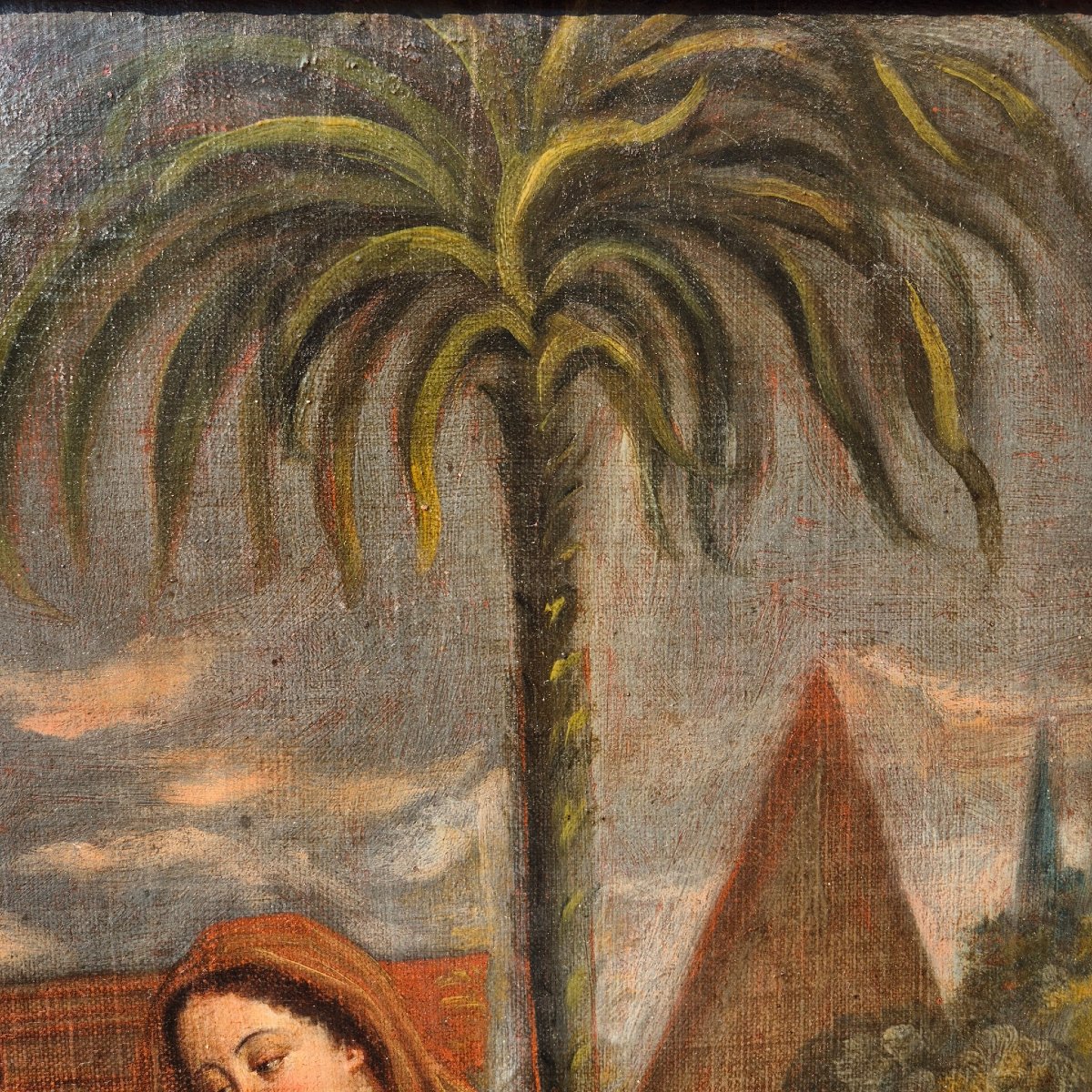 Oil Painting On Canvas Depicting The Return From Egypt, France, 17th Century-photo-4