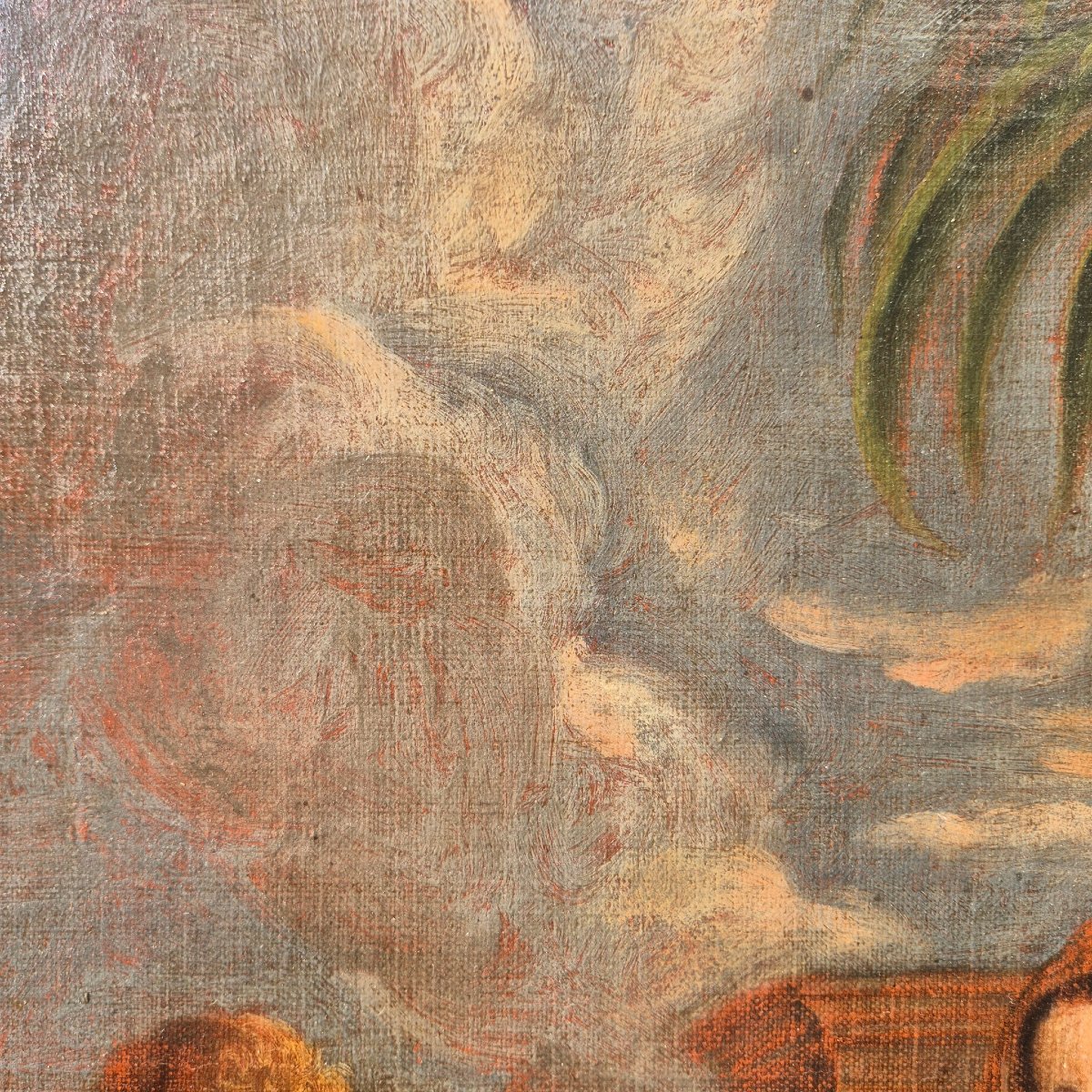 Oil Painting On Canvas Depicting The Return From Egypt, France, 17th Century-photo-7