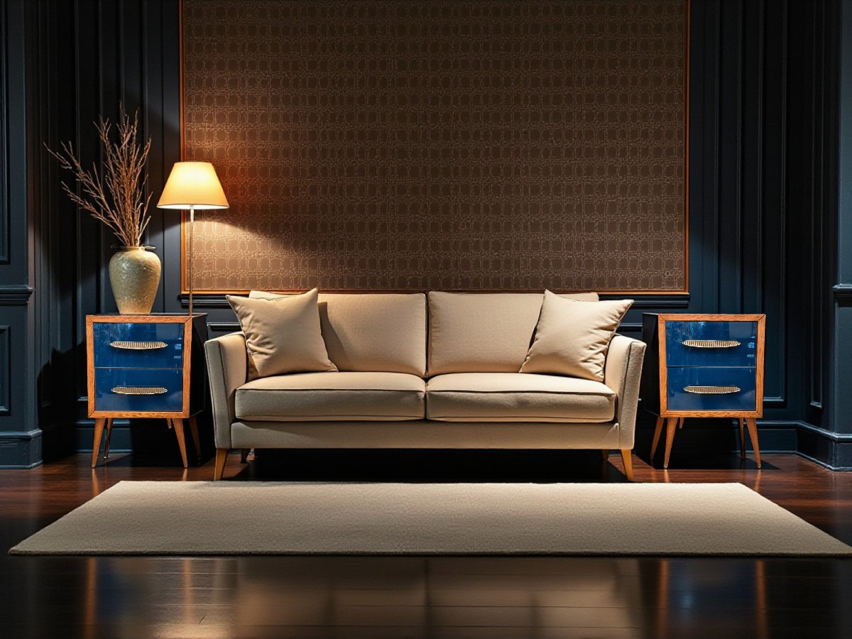 Paire de bout de canapé en verre turquoise de Murano, poignées en laiton, années 1960/1970-photo-2