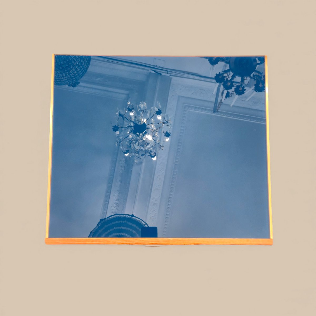 Paire de bout de canapé en verre turquoise de Murano, poignées en laiton, années 1960/1970-photo-5