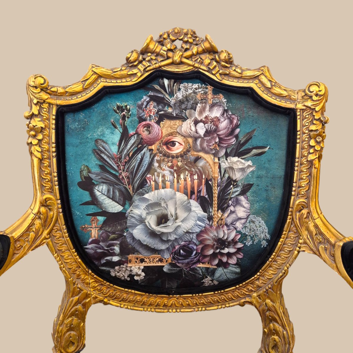 Paire unique de fauteuils baroque du XIXe siècle revisités  par l'artiste Wesley Smith-photo-3