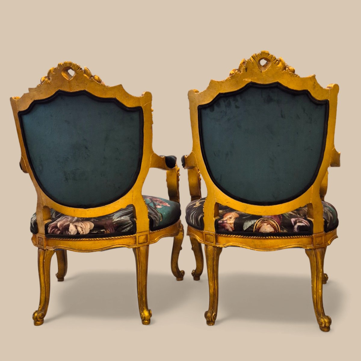 Paire unique de fauteuils baroque du XIXe siècle revisités  par l'artiste Wesley Smith-photo-3