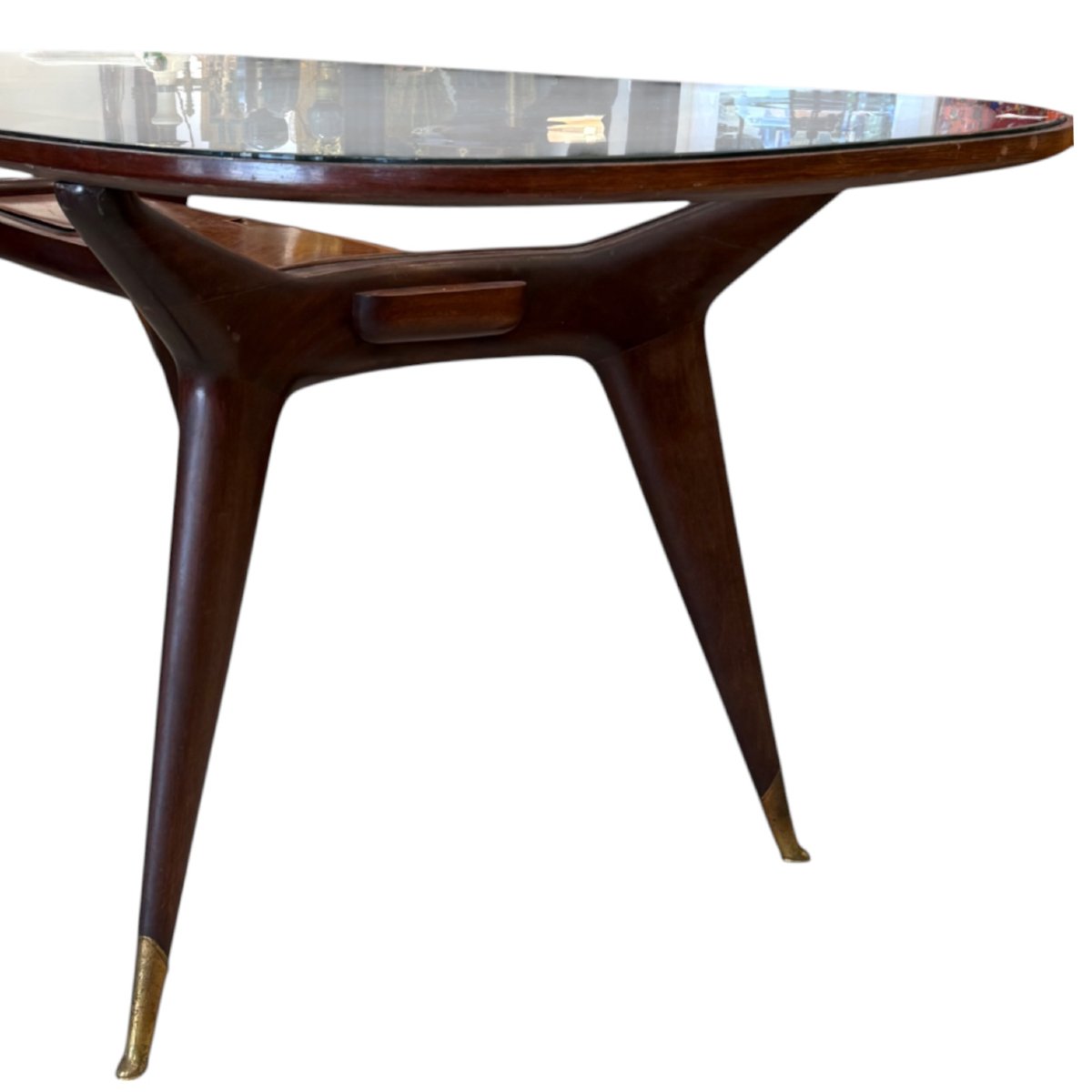 Salle à manger avec table en verre et quatre chaises par Vittorio Dassi, Italie, Circa 1950-photo-4