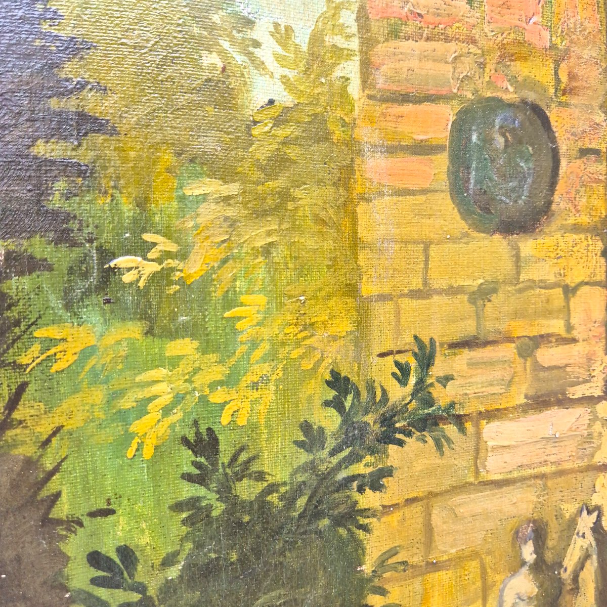 Paysage aux ruines antiques, huile sur toile, France, XIXᵉ siècle-photo-4