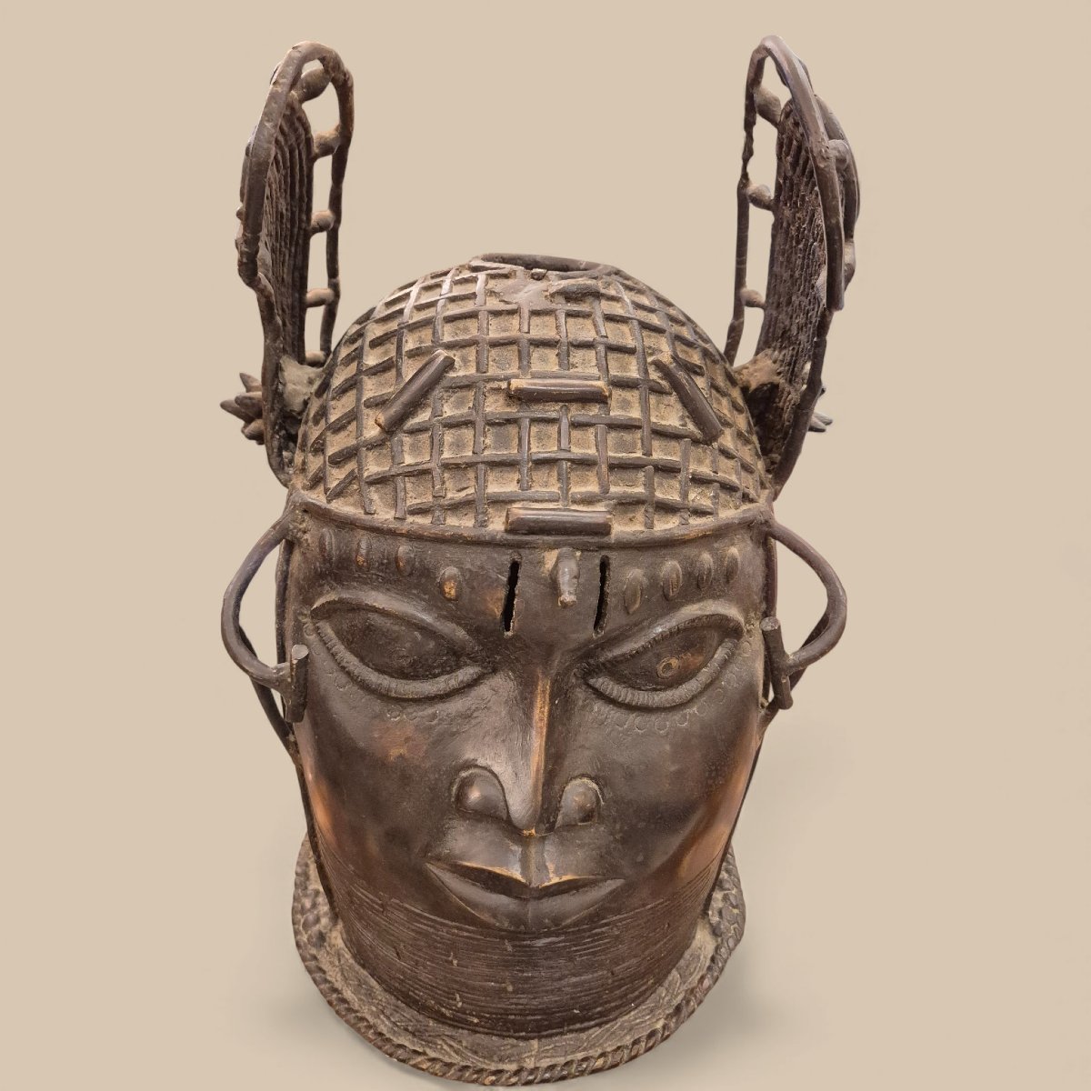 Tête Royale en Bronze, Style Ifé, Milieu du XXᵉ Siècle, Bénin-photo-4