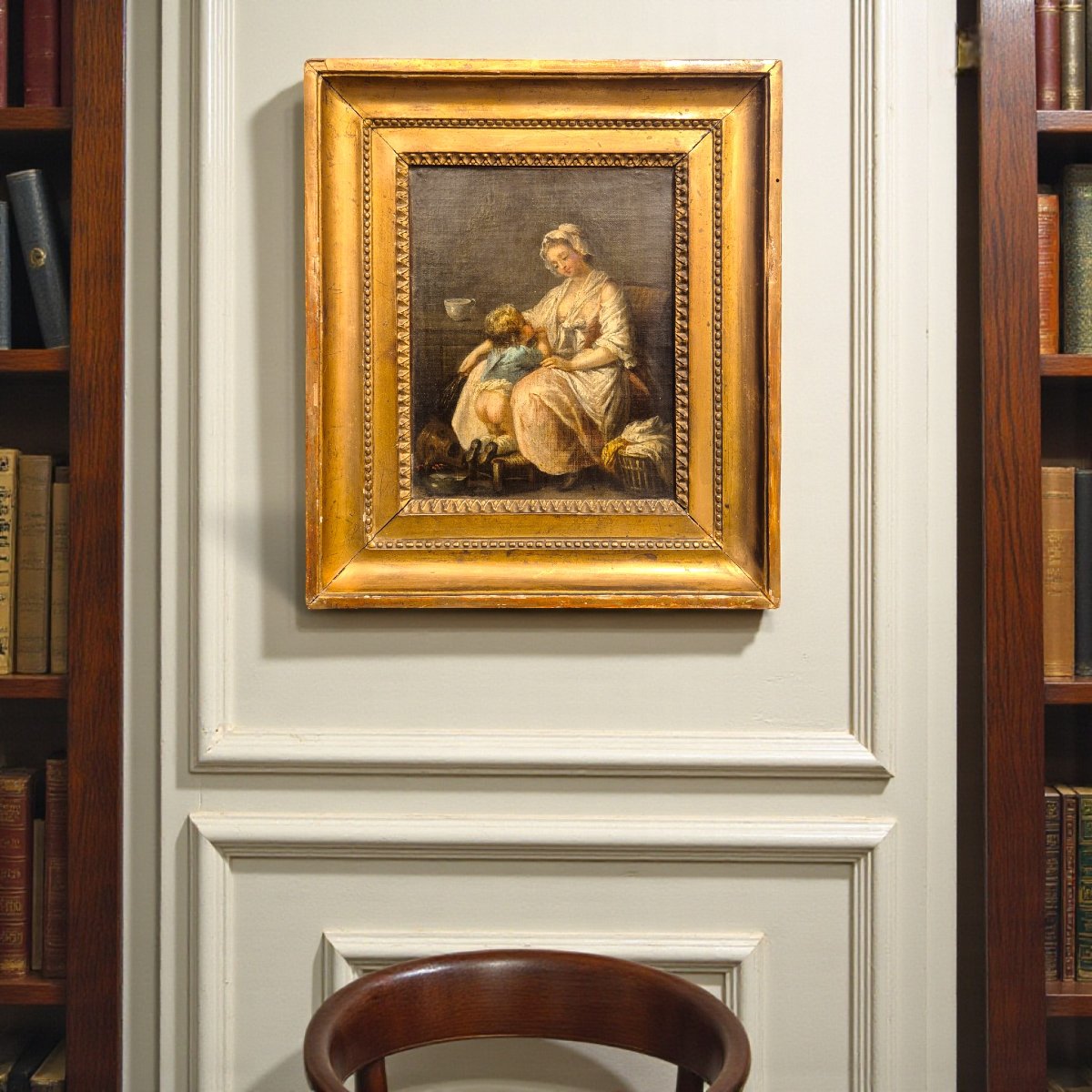 Charming 18th-century Genre Scene After Greuze — Mother And Child-photo-3