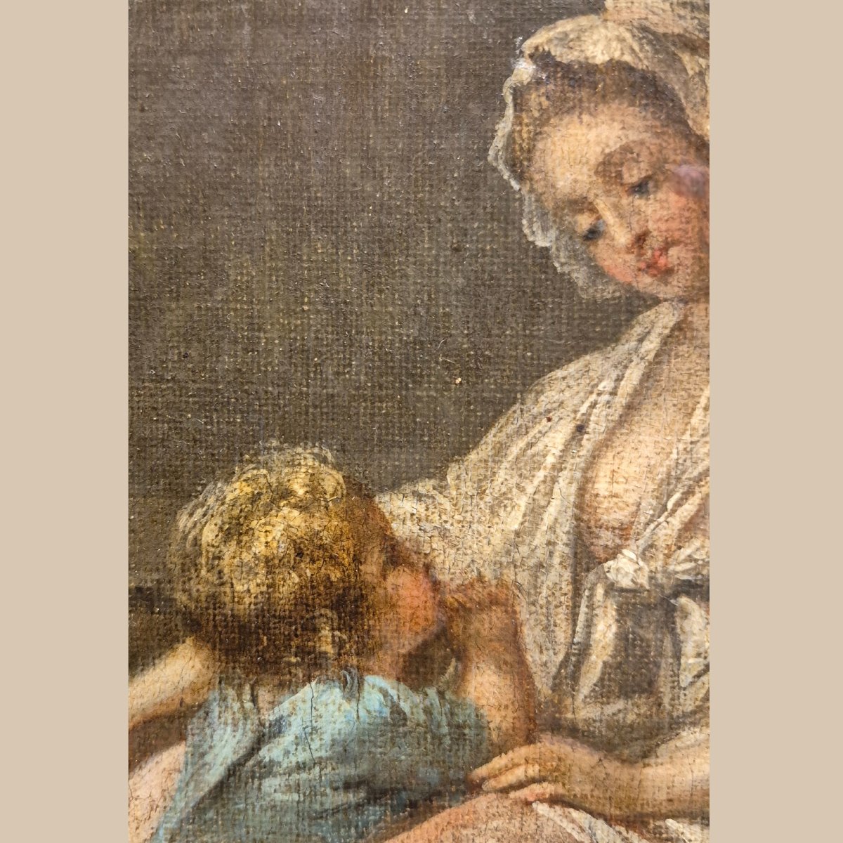 Charming 18th-century Genre Scene After Greuze — Mother And Child-photo-2