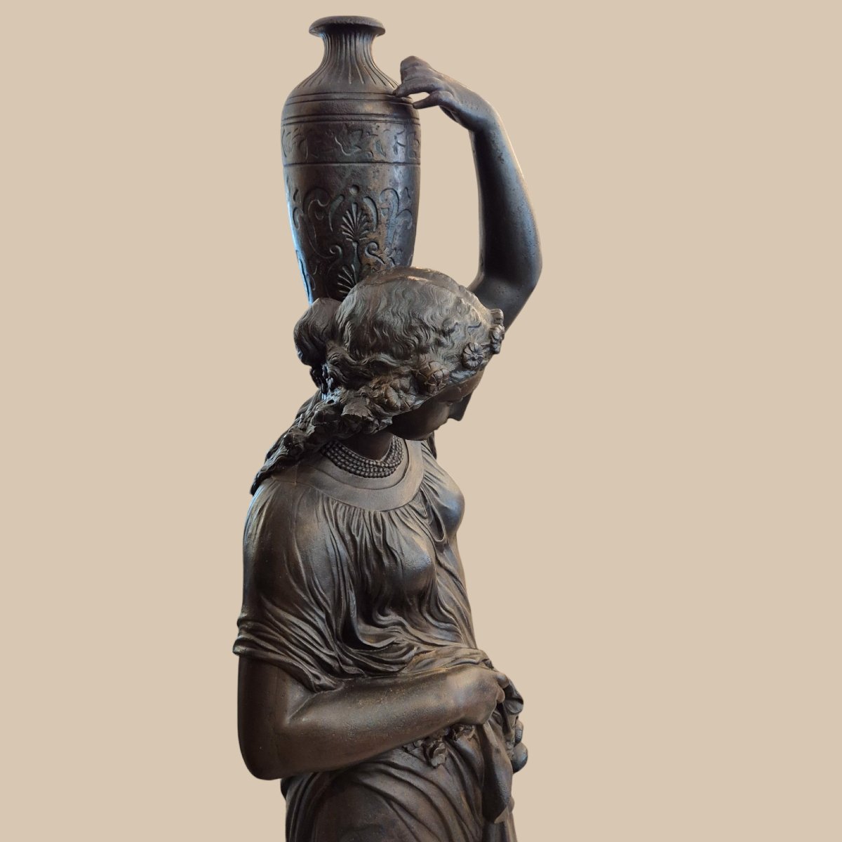 Rare Cast Iron Torchère – Barbezat Foundry / Val d'Osne, Circa 1880-photo-3