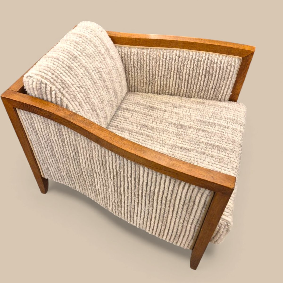 Pair Of Italian Art Deco Armchairs From The 1970s, Newly Reupholstered-photo-2