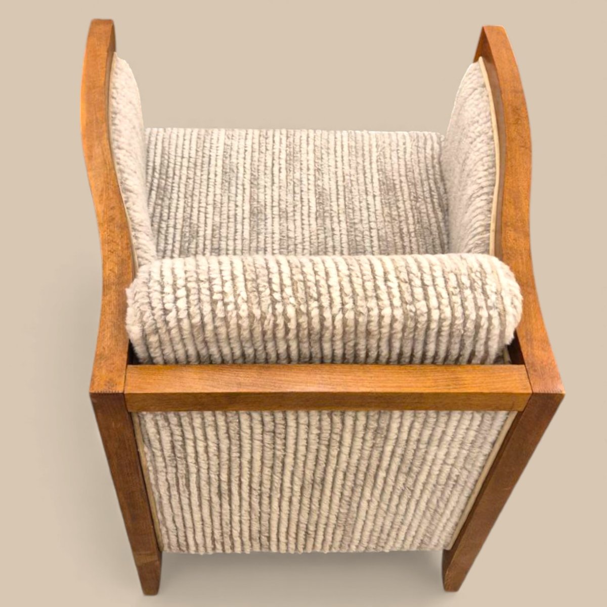 Pair Of Italian Art Deco Armchairs From The 1970s, Newly Reupholstered-photo-6