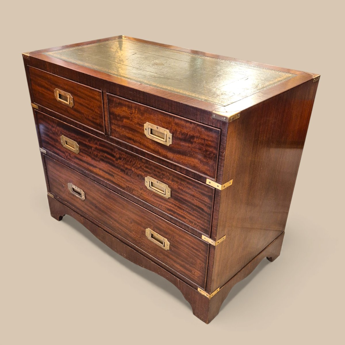 Country Navigation Chest Of Drawers, 19th Century, Wood And Gilt Brass Fittings-photo-2