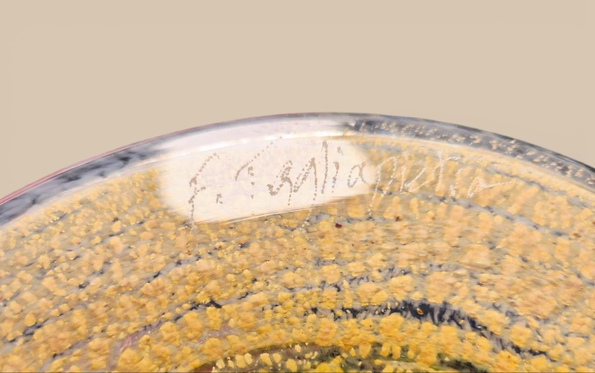 Murano Glass Vase-sculpture Signed By Master Glassmaker Fabio Tagliapietra-photo-2