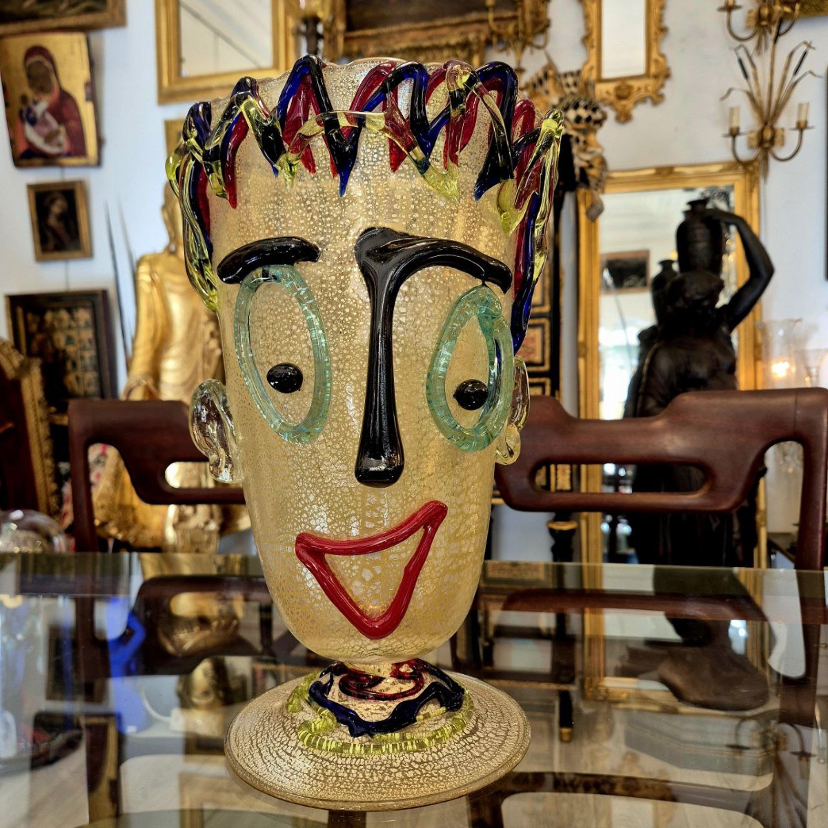 Murano Glass Vase-sculpture Signed By Master Glassmaker Fabio Tagliapietra