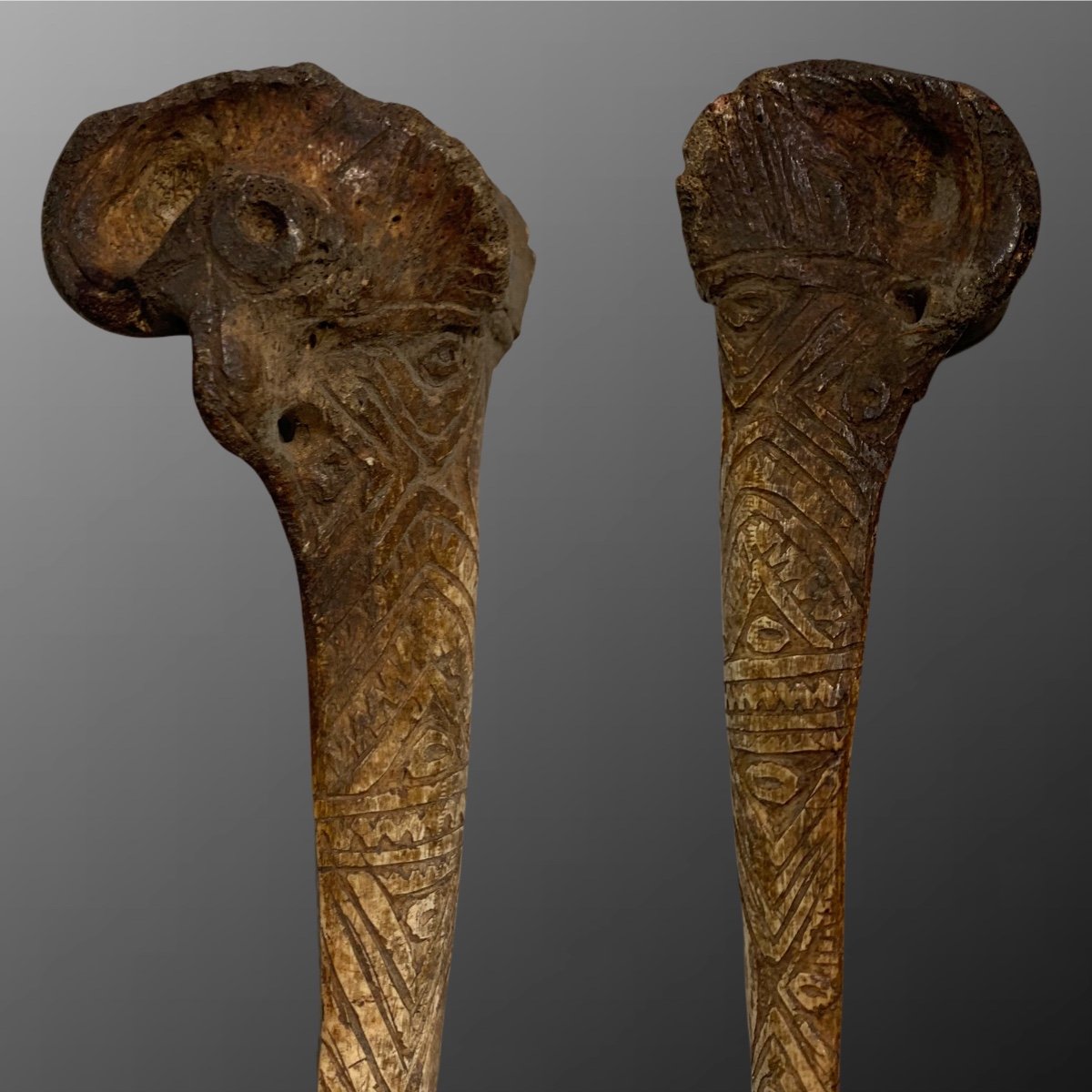 Papua, Cassowary Bone Dagger, Abelam People-photo-3